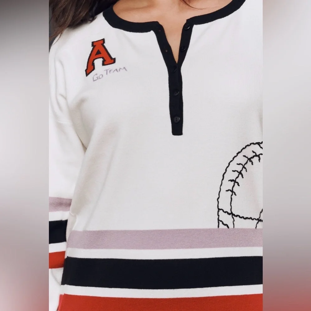 Daily Practice Go Team Embroidered Henley Top Size Small NWT Reg Price $178 - Picture 3 of 7